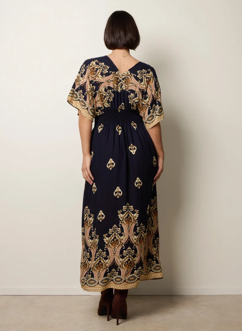 بلو فانيلا Border Print Kimono Dress